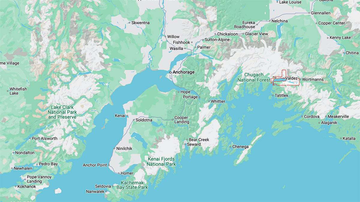 valdez alaska map