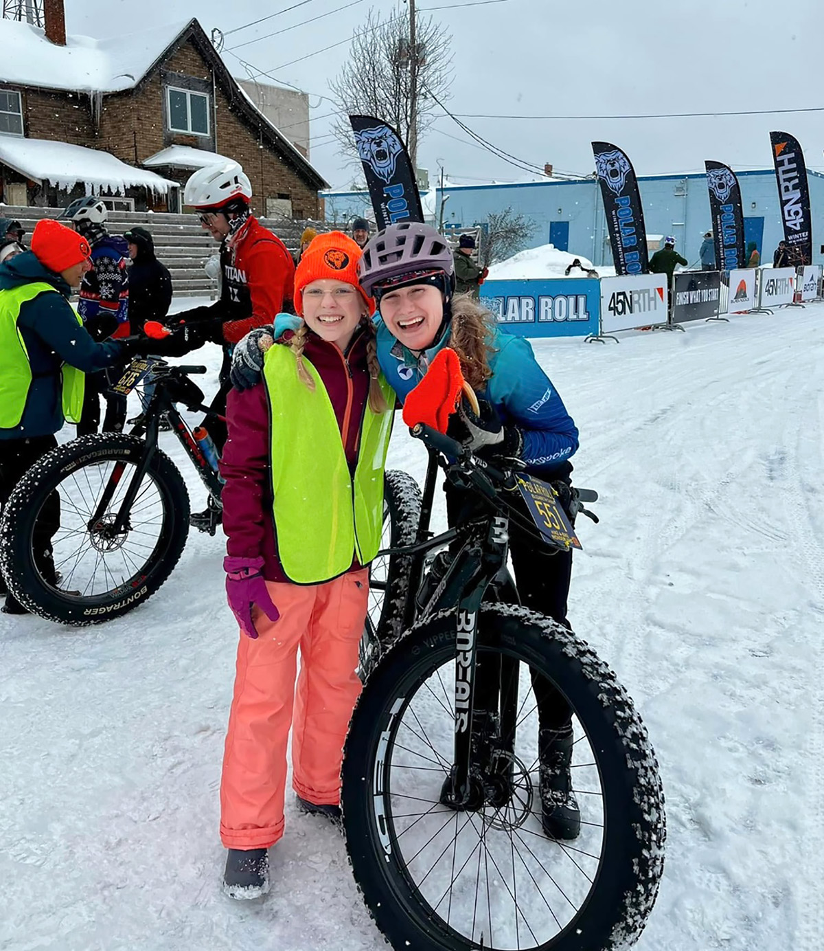 Elizabeth Sabin Polar Roll 2025 at the finish