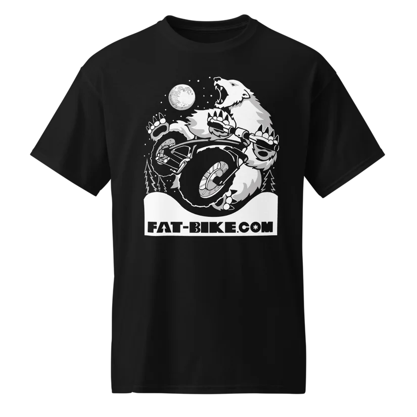 polar bear tail whip fat bike t-shirt
