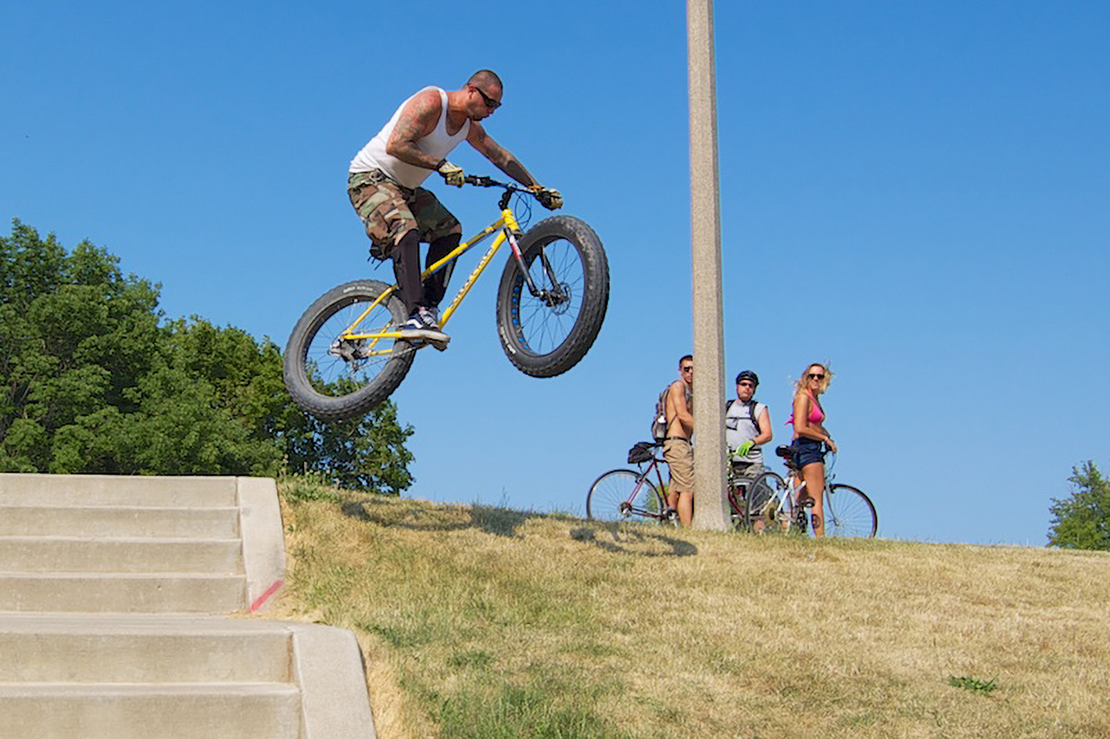 fatbike flying off a jump